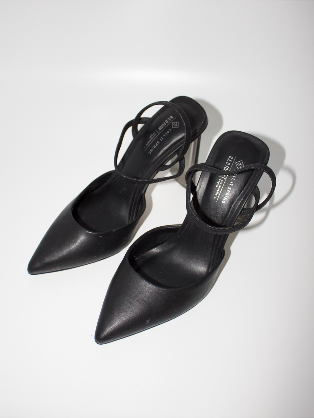 Call It Spring Black Pointed-Toe Strappy Heels